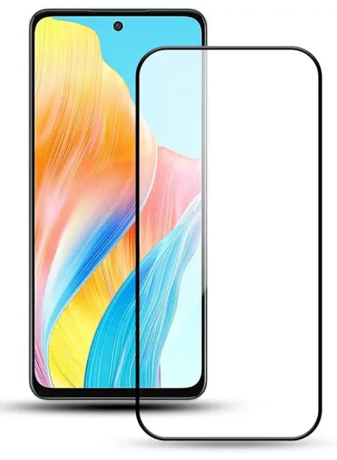 Screen Protector For Oppo A58 4G , 5D Tempered Glass Protector 9H Hardness, Bubble Free, HD Clear Oppo A58 4G Screen Protector